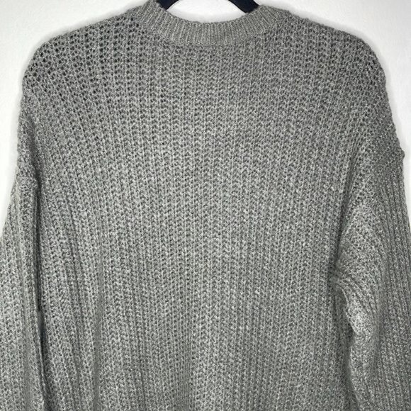 NWT Torrid Size 1X Gray Lightning Bolt Slouchy Tunic Chunky Knit Sweater $76 - Picture 11 of 12